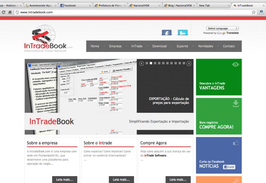 NacionalVOX cria e desenvolve o site intradebook.com