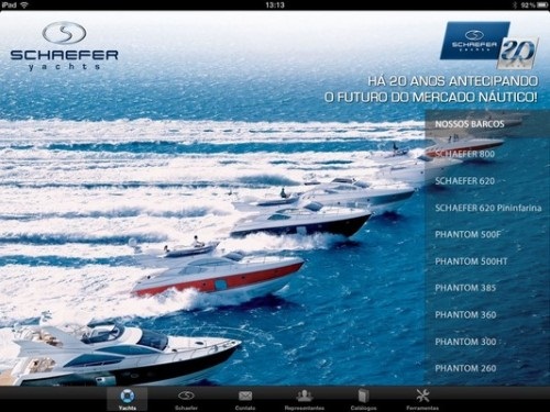 Aplicativo para iPad do estaleiro catarinense Schaefer Yachts ganha atualização