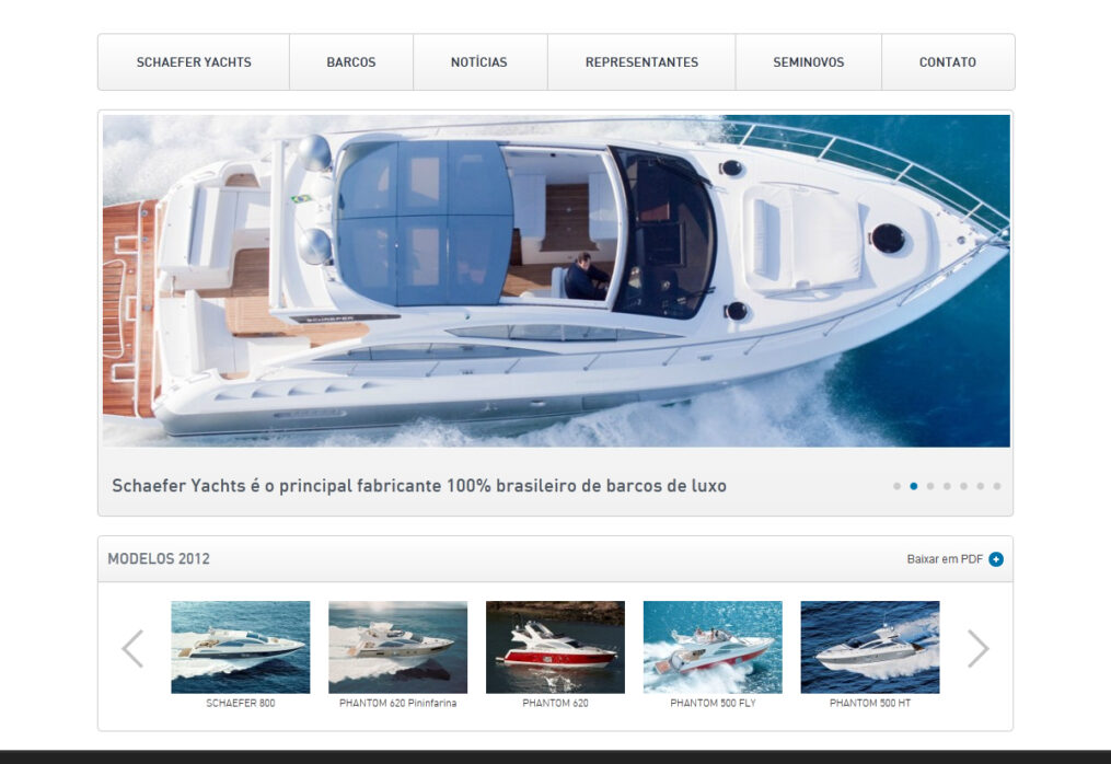 Novo site do estaleiro catarinense Schaefer Yachts é assinado pela NacionalVOX