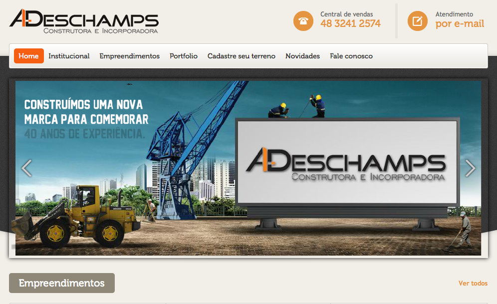 Novo site da Construtora A.Deschamps tem assinatura da NacionalVOX