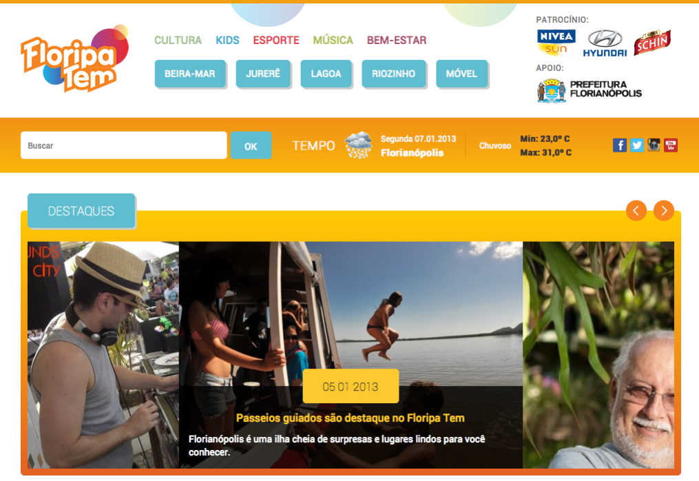 NacionalVOX cria e desenvolve novo site do Floripa Tem 2013